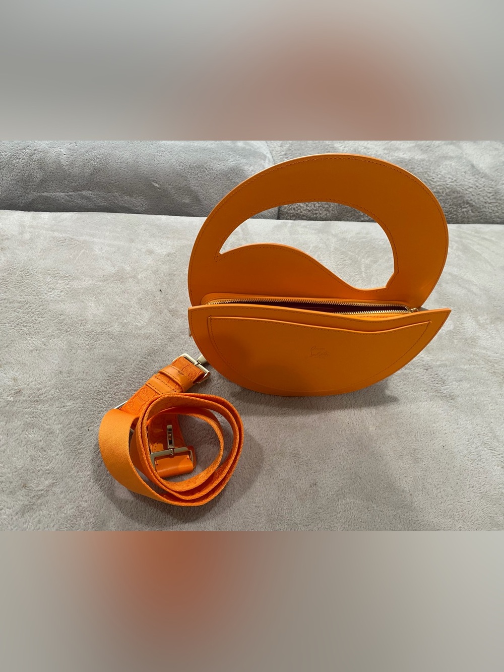 Christian Louboutin Bright Orange Crescent Mini Bag - Picture 3 of 5